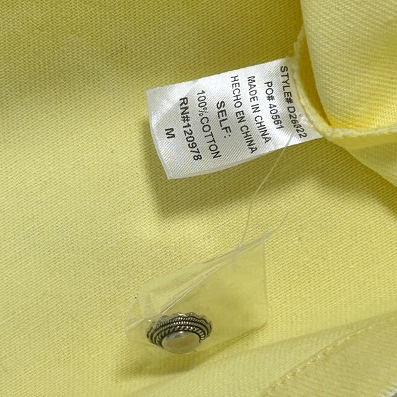 Entro Butter Yellow Sleeveless Mini Denim Shift Dress NWT Button Front Sz M - Picture 7 of 8